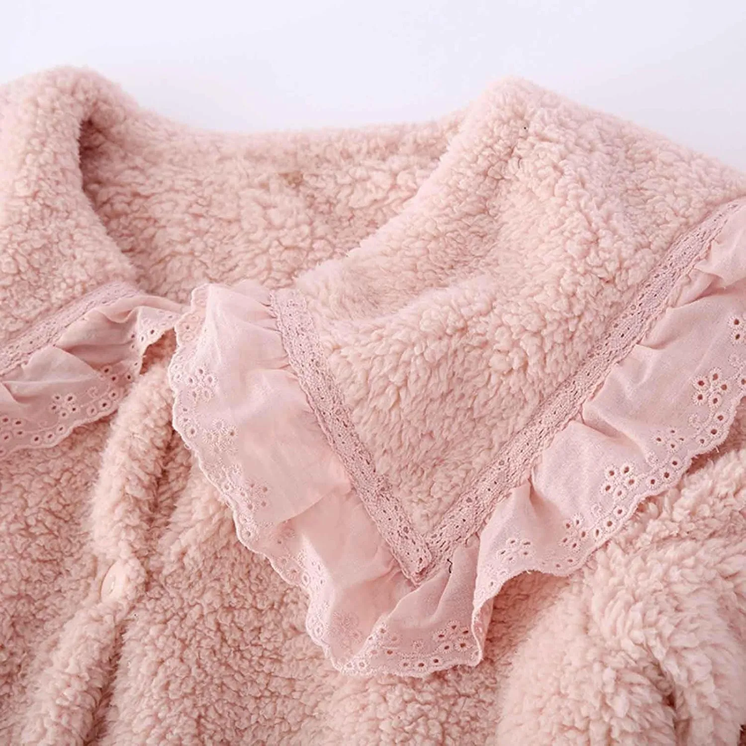 2 Piece Lounge Set Women Fall Fuzzy Pajiama Set Long Sleeve Fleece Button Loungewear Pants Set Fluffy Sleepwear