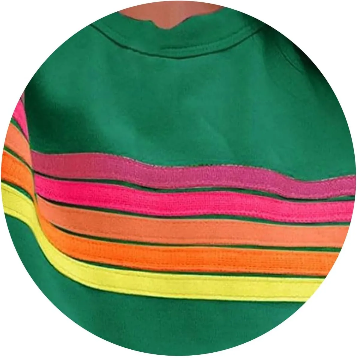 2 Piece Sets for Women Summer Rainbow Striped Lounge Sets Casual Short Sleeve Tops Matching Runner Shorts Outfits