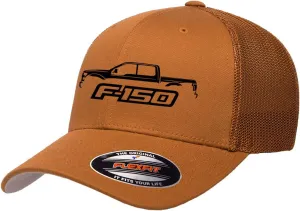 2015-20 Ford F150 Pickup Truck Outline Design Flexfit Trucker Mesh Fitted Cap