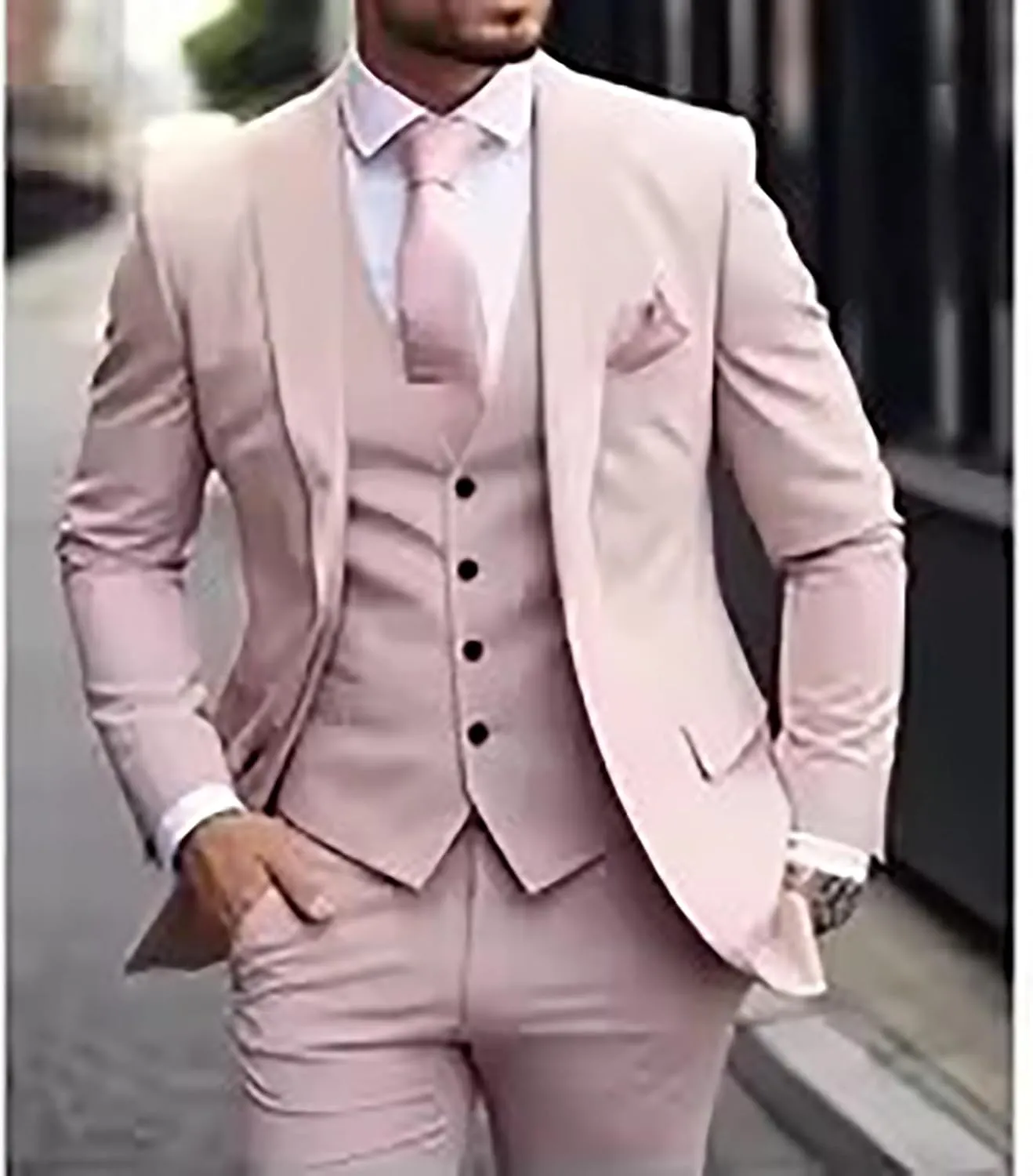 3 Piece Luxury Men's Suits Formal Outfits Jacket Pants with Vest Slim Fit Luxury Costume Homme Formal Occasion