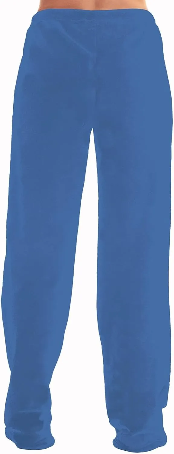 ADHOWBEW Flannel Pajamas Women Breathable Sleep Pants Fleece Comfy Solid Color Bottoms Relaxed Fit Elastic Waist Pjs