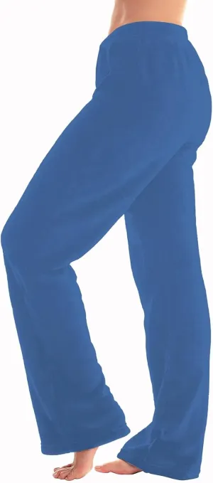 ADHOWBEW Flannel Pajamas Women Breathable Sleep Pants Fleece Comfy Solid Color Bottoms Relaxed Fit Elastic Waist Pjs