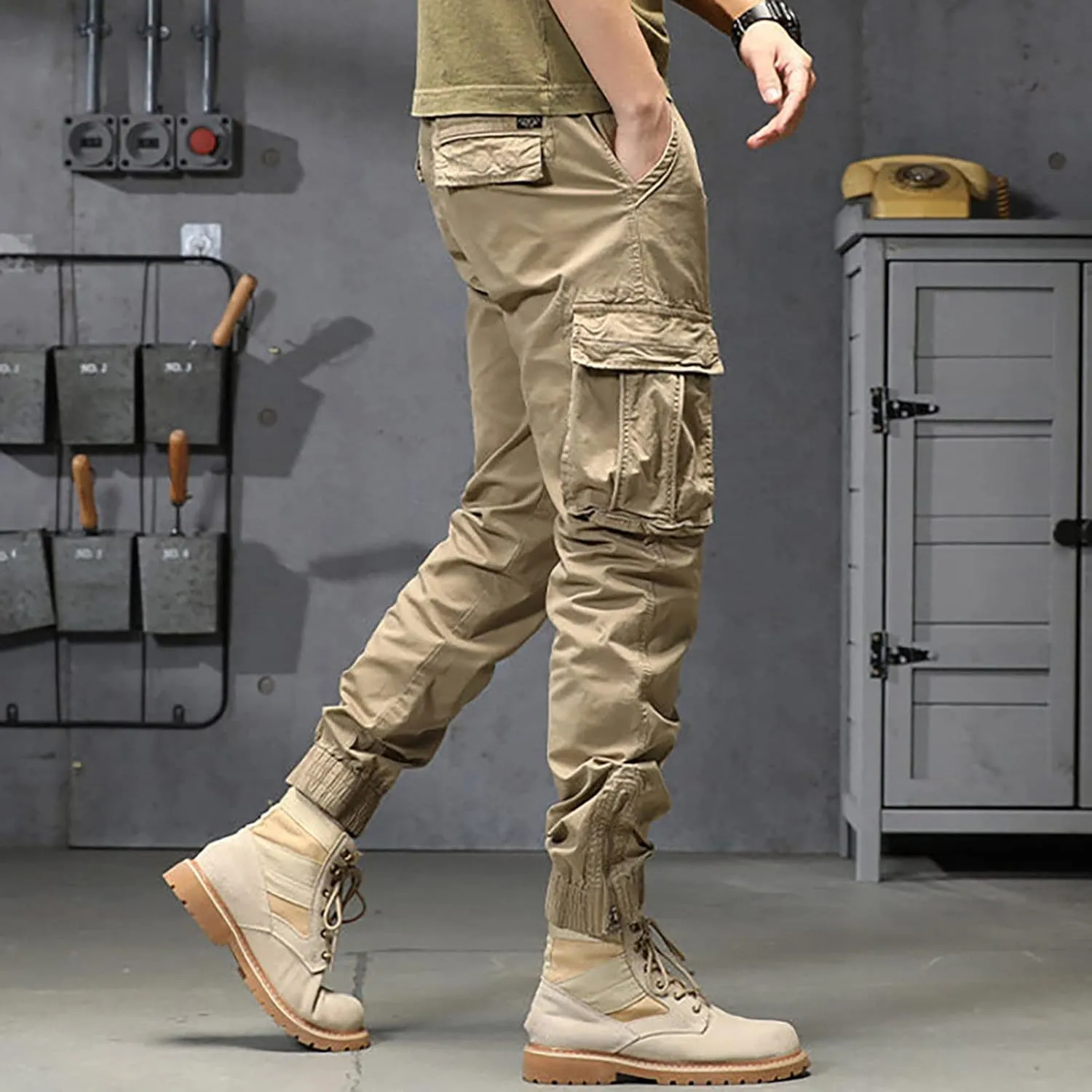 aihihe Cargo Pants and Shorts for Men Relaxed fit Mens 5 Pocket Work Pants Baggy Linen Pant Golf Pants for Men Relaxed fit
