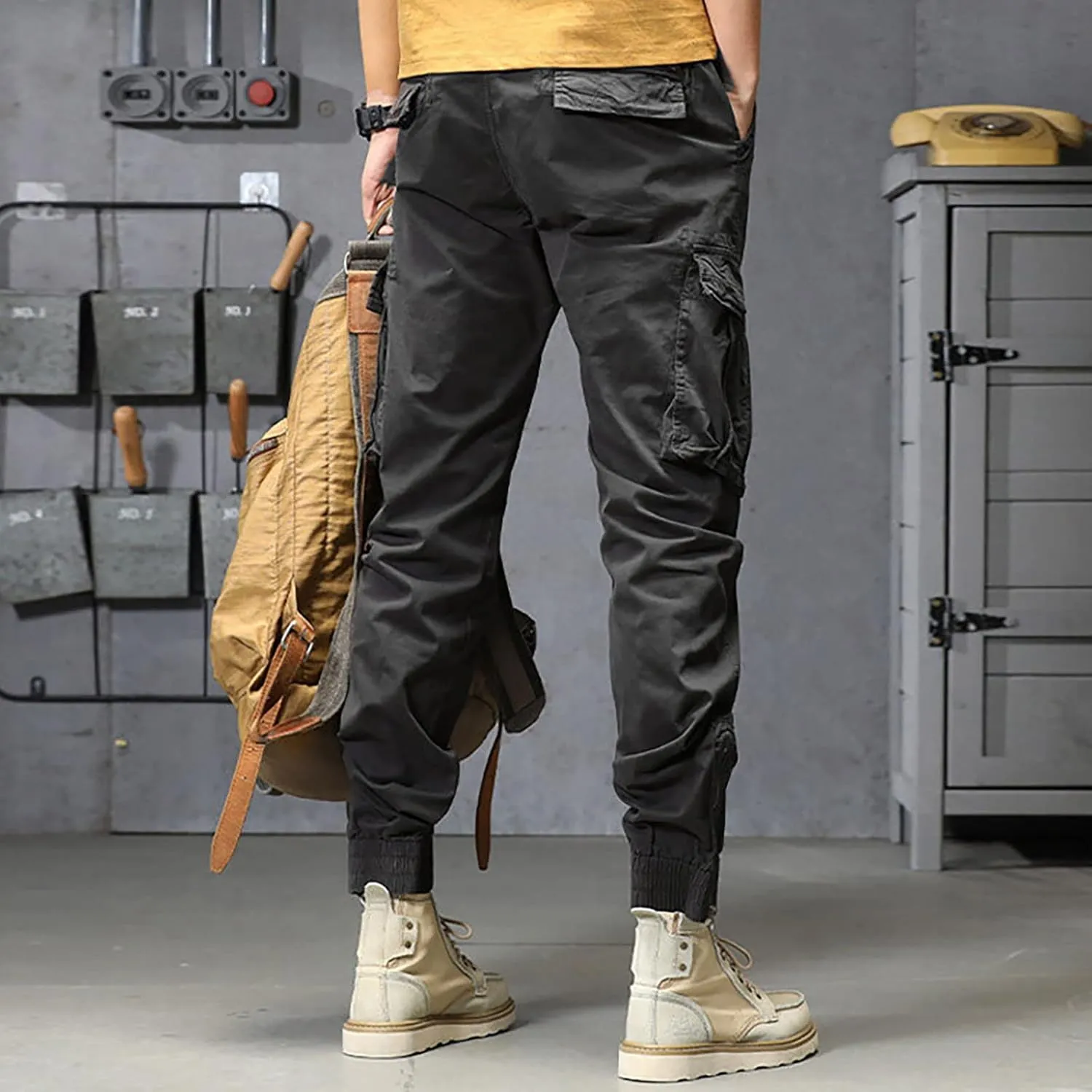 aihihe Cargo Pants and Shorts for Men Relaxed fit Mens 5 Pocket Work Pants Baggy Linen Pant Golf Pants for Men Relaxed fit