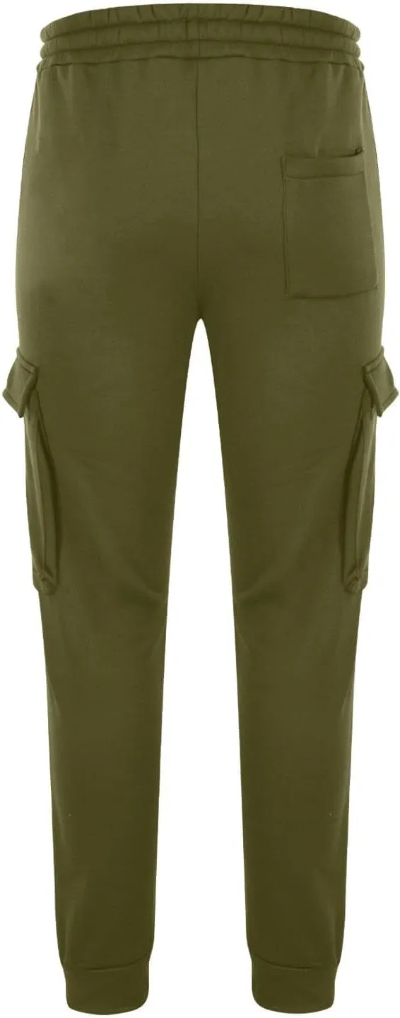 Aymnlox Mens Casual Cargo Pants with Multi Pockets Stretch Waist Drawstring Pants Jogger Athletic Heavyweight Tapered Pants