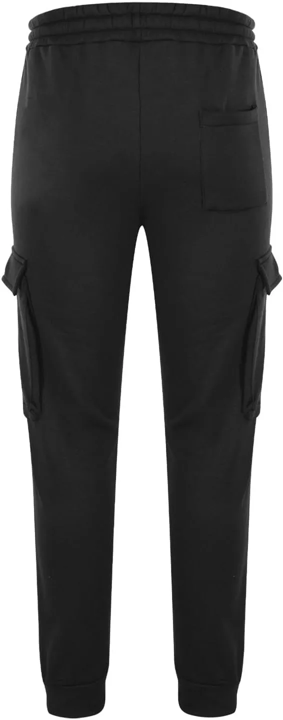 Aymnlox Mens Casual Cargo Pants with Multi Pockets Stretch Waist Drawstring Pants Jogger Athletic Heavyweight Tapered Pants