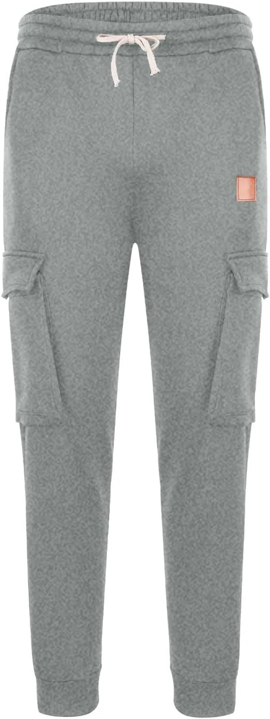 Aymnlox Mens Casual Cargo Pants with Multi Pockets Stretch Waist Drawstring Pants Jogger Athletic Heavyweight Tapered Pants