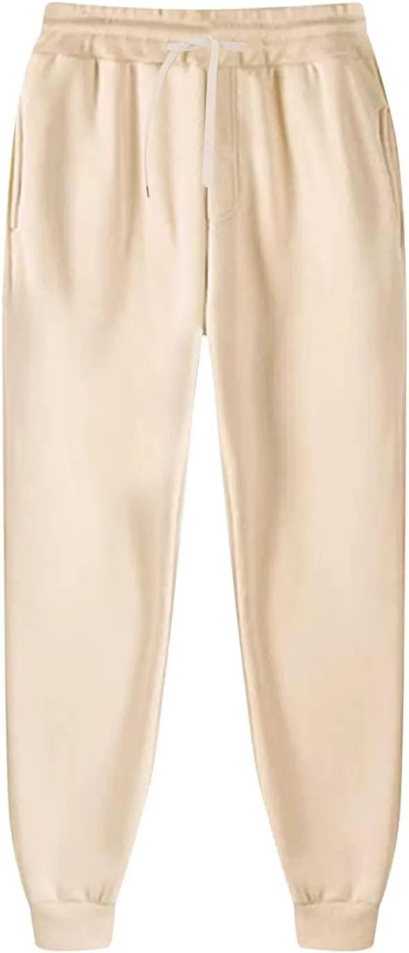 BIFUTON Joggers for Men,Mens Sweatpants Baggy Pants Solid Color Stretch Waist Drawstring Running Track Pants with Pockets