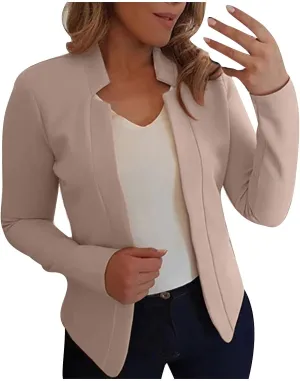 Blazers for Women Business Casual Fashion Dressy Open Front Cardigan Jacket Long Sleeve Work Office Blazer Jackets