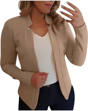 Blazers for Women Business Casual Fashion Dressy Open Front Cardigan Jacket Long Sleeve Work Office Blazer Jackets