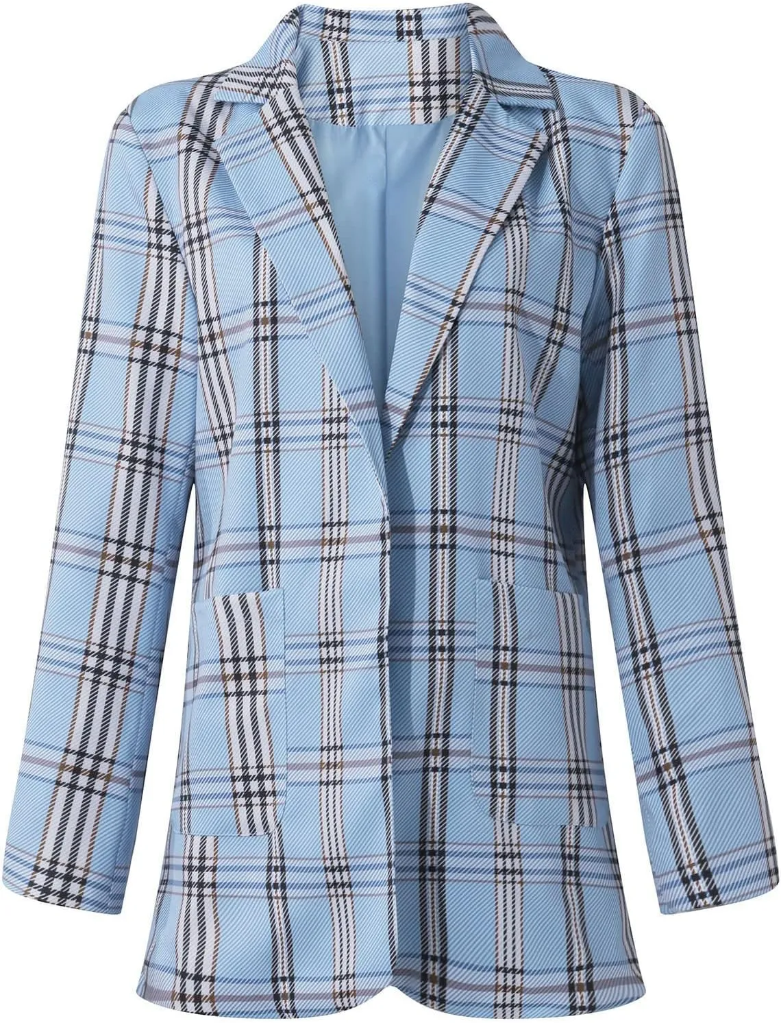 Blazers for Women Business Casual Jacket Open Front Work Office Blazer Plus Size Lapel Long Sleeve Jacket with Pockets