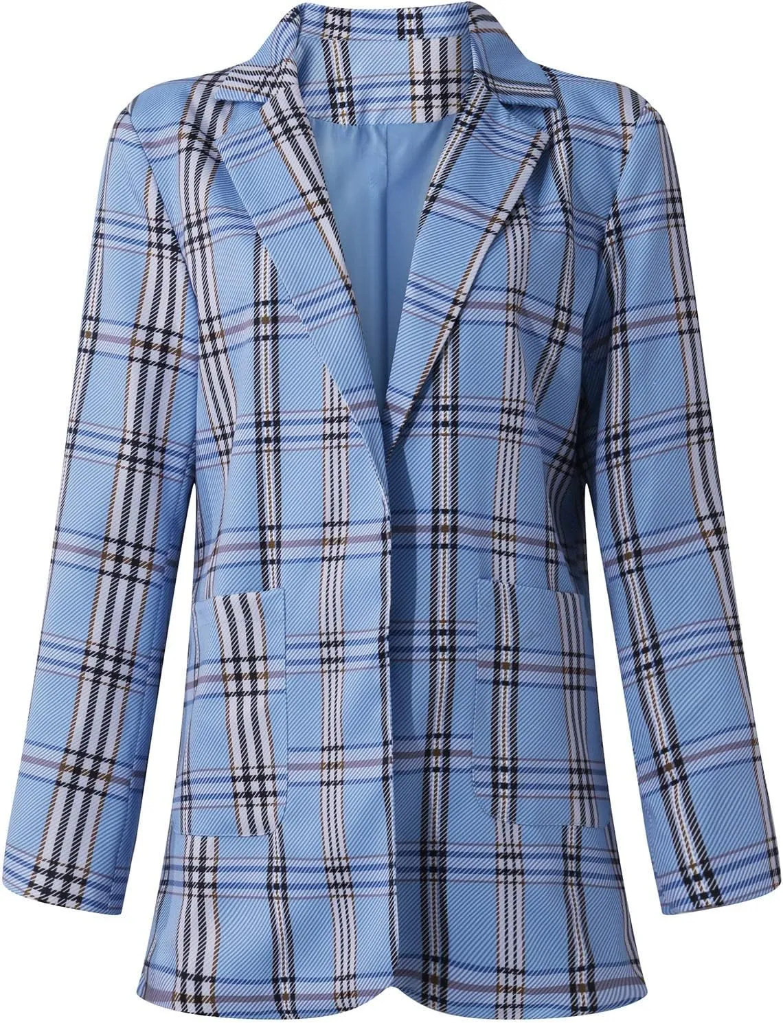 Blazers for Women Business Casual Jacket Open Front Work Office Blazer Plus Size Lapel Long Sleeve Jacket with Pockets