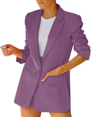 Blazers for Women Fashion Casual Open Front Fashion Jacket Cardigan Plus Size Comfy Work Office Suit