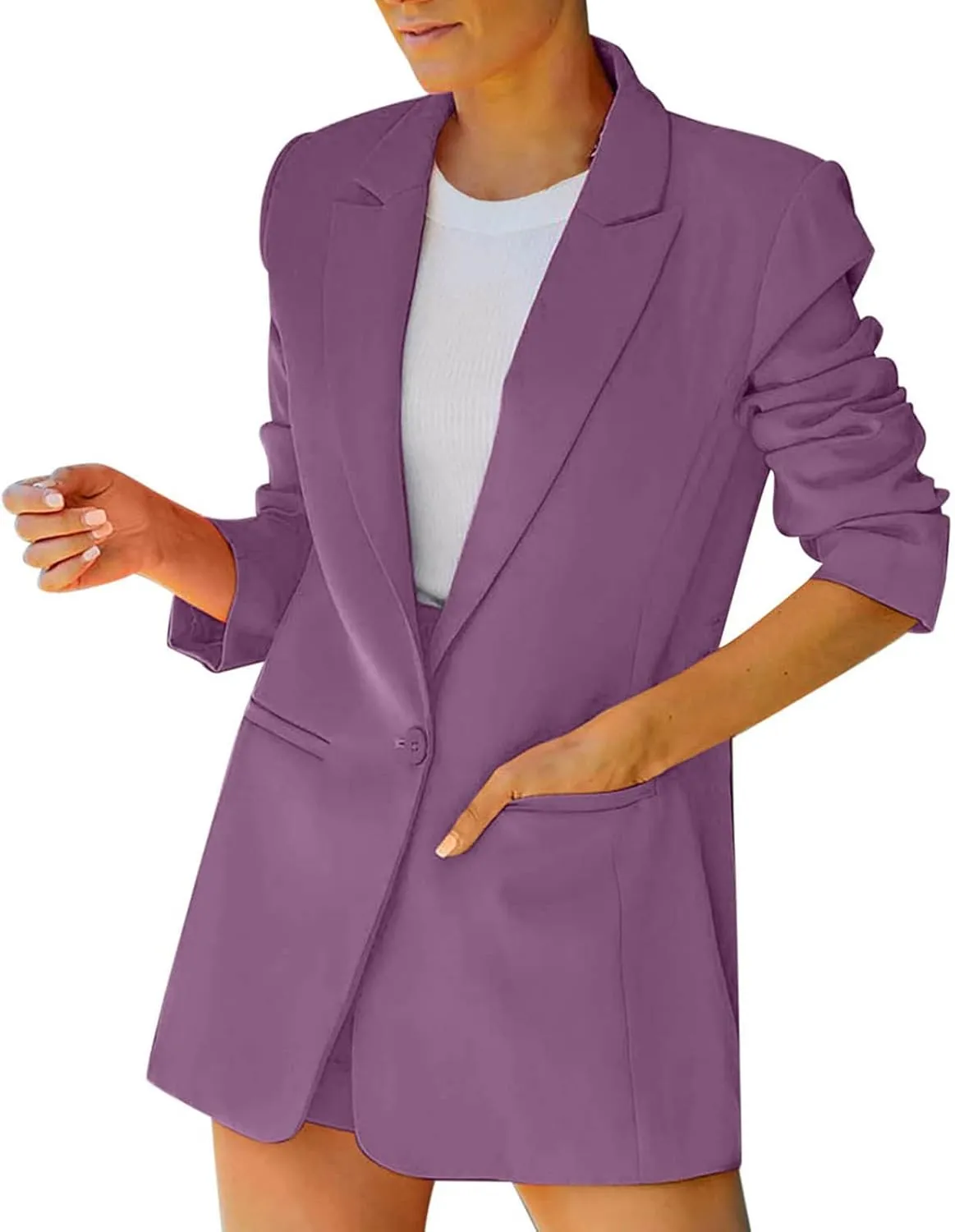 Blazers for Women Fashion Casual Open Front Fashion Jacket Cardigan Plus Size Comfy Work Office Suit