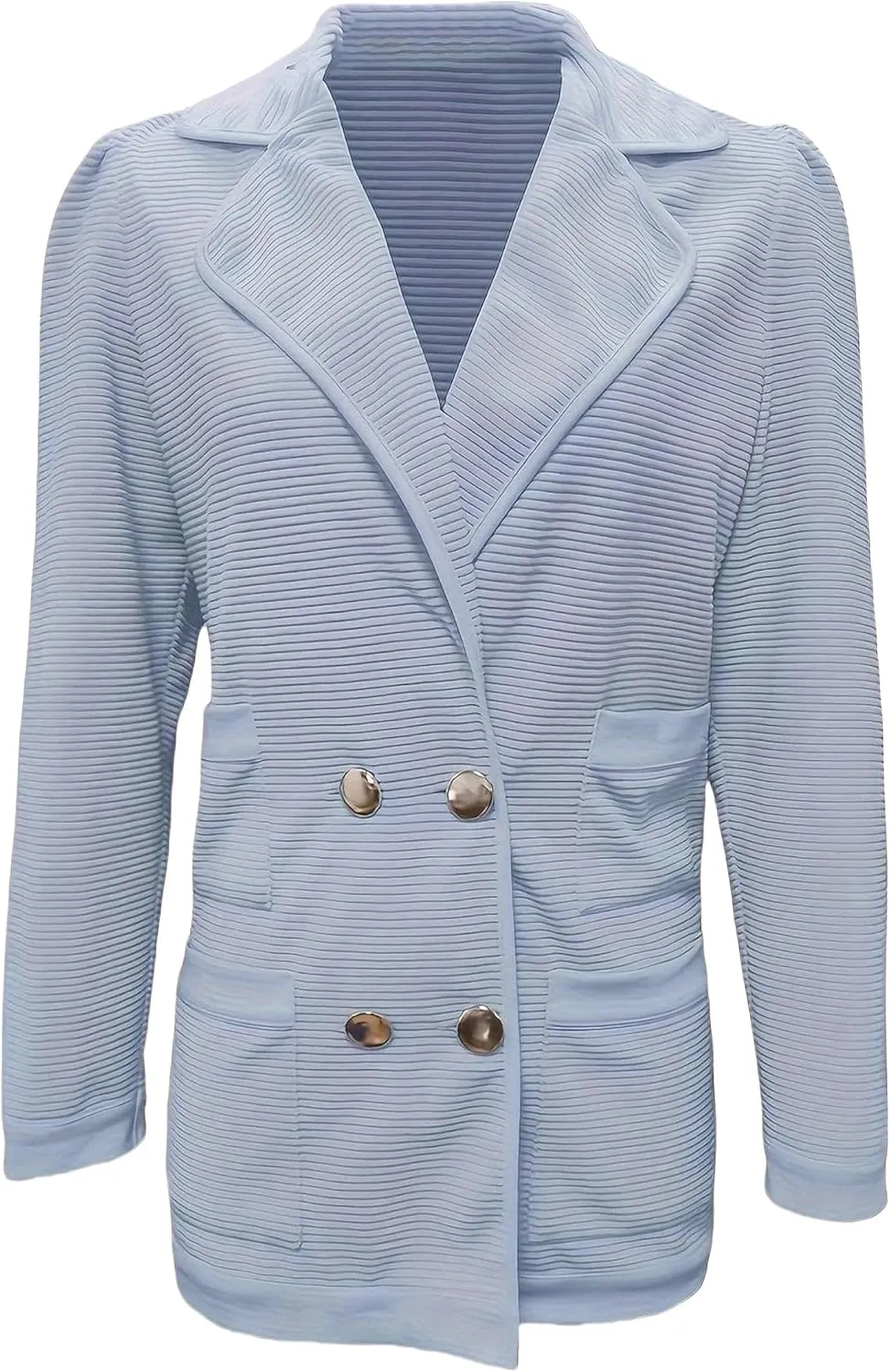 Blazers for Women Lapel Collar Long Sleeve Double Button Work Office Blazer Jackets Business Casual Tweed Blazers