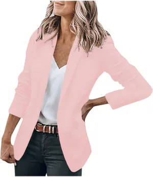 Blazers for Women Open Front Long Sleeve Blazer Jackets Business Casual Outfits Stretchy Lightweight Suit Jackets