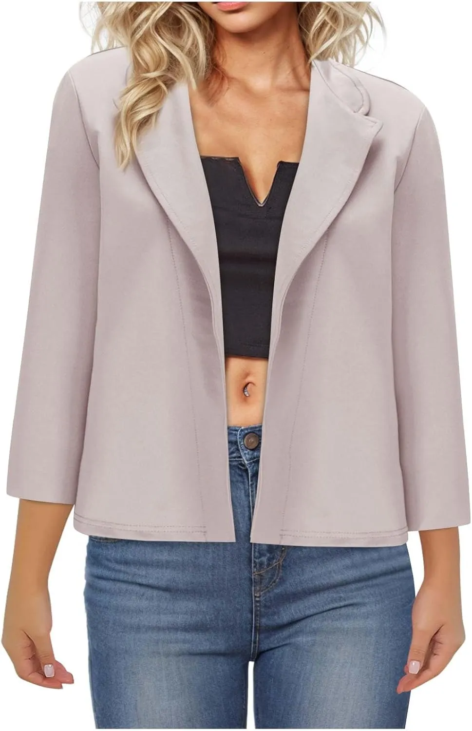 Blazers for Women Oversized Long Sleeve Open Front Work Office Blazer Jackets Casual Lightweight Lapel Cardigan