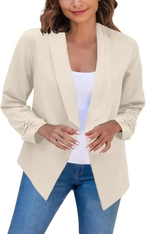Blazers for Women Suit Jackets Long Sleeve Lapel Suit Small Jacket Work Office Blazer Lapel Button Jacket Black