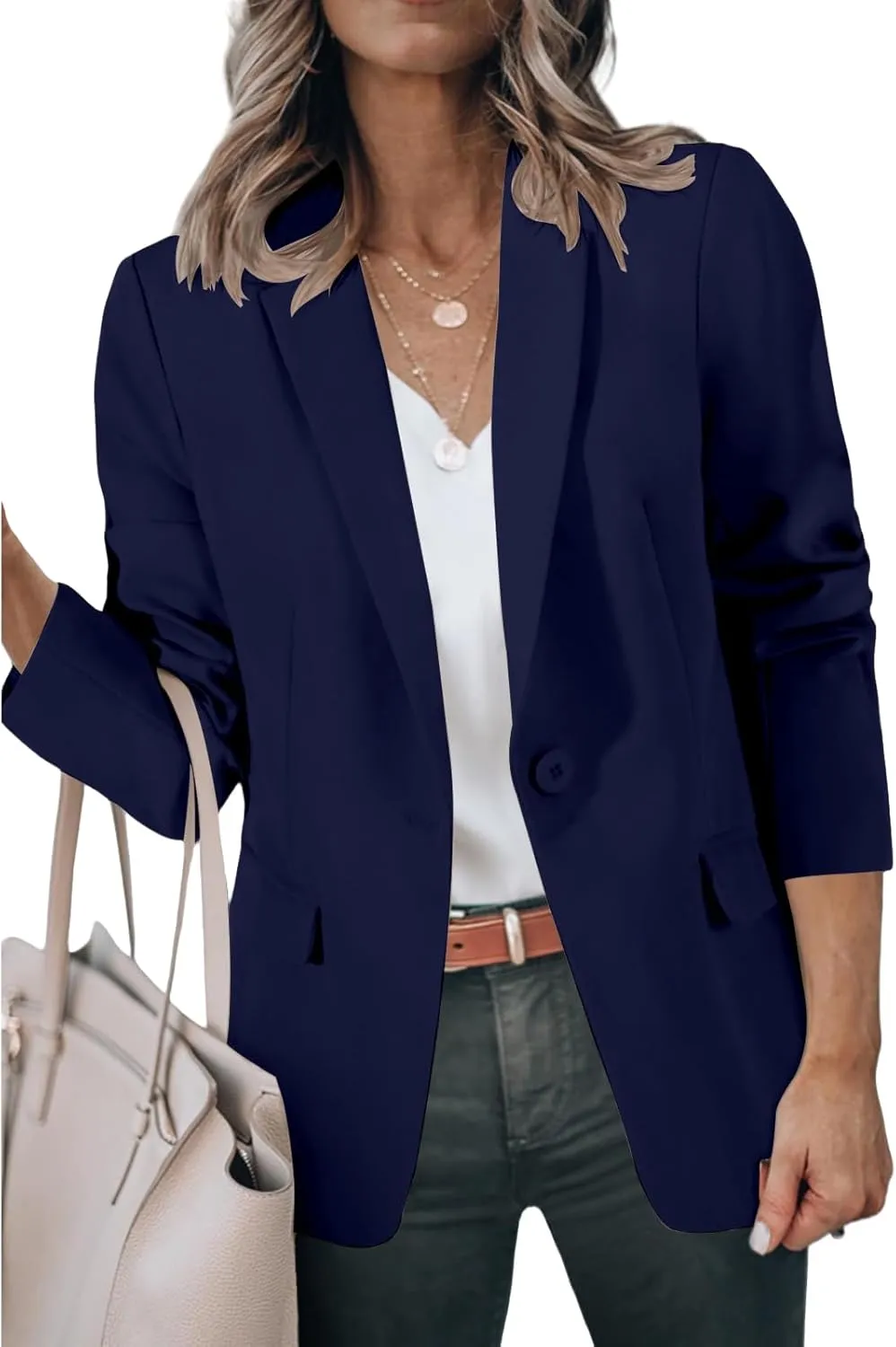 Blazers for Women Trendy Summer Blazers for Women Lightweight Open Front Long Sleeve Business Work Office Suit Blazer