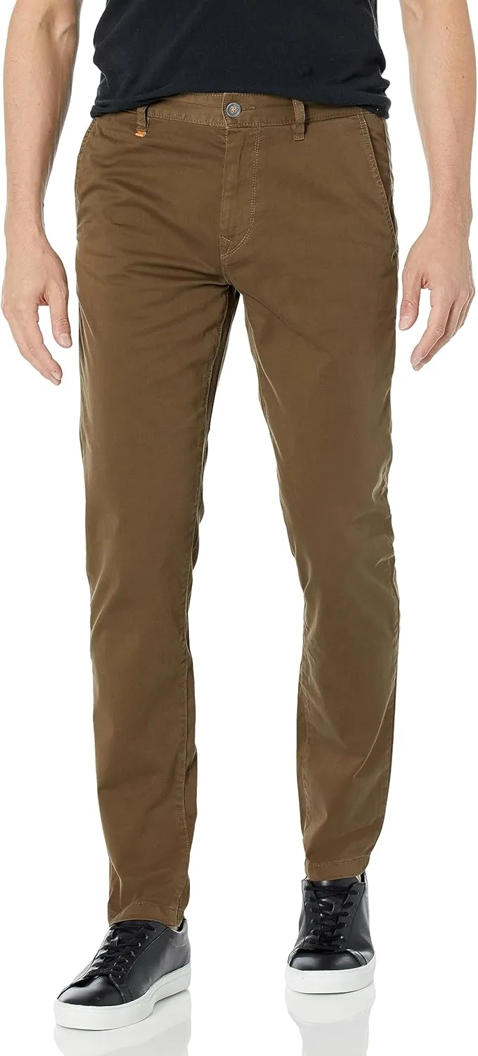 BOSS Men's Tapered Fit Cotton Blend Trousers
