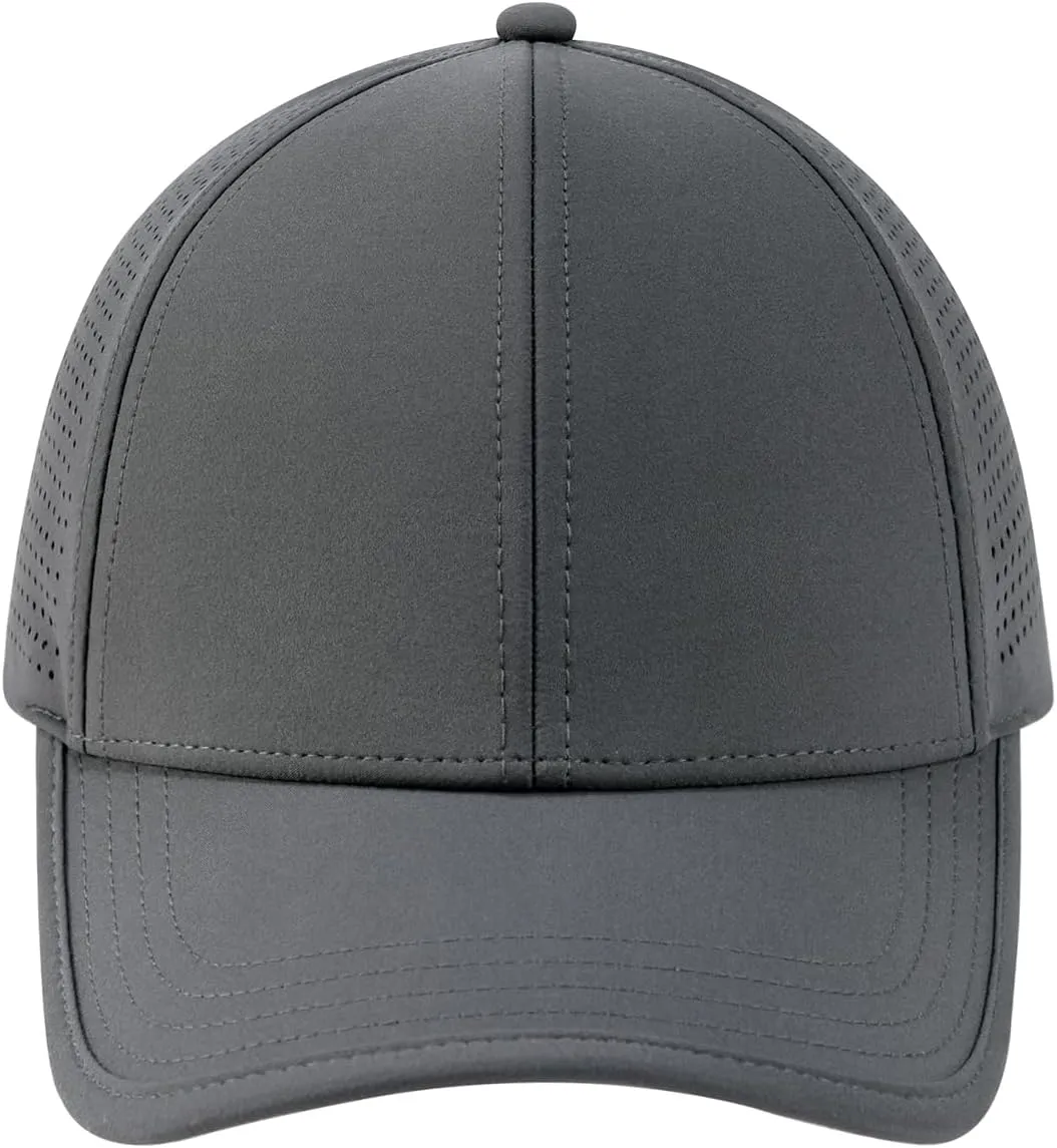 BOTVELA Men Structured Baseball Cap Side Laser Cut Vented Performance Hat for Outdoor Activities