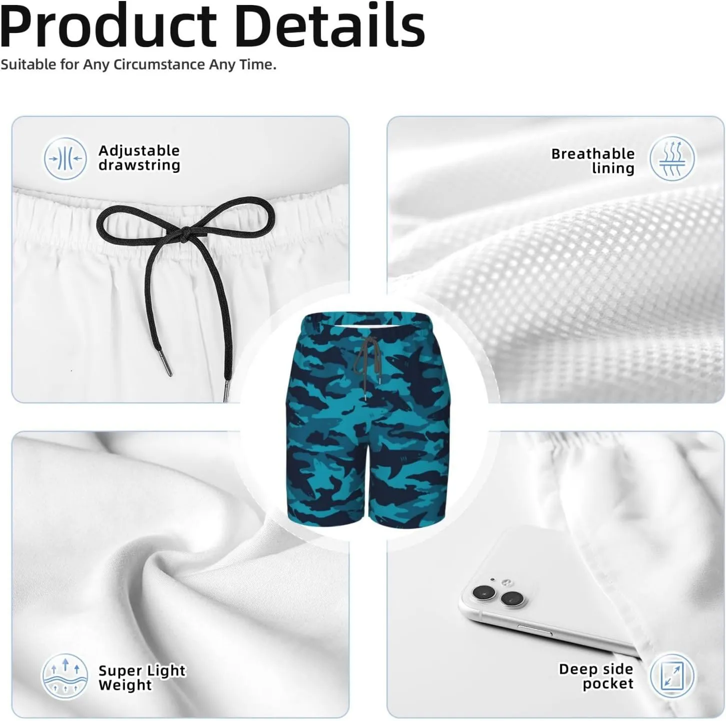 Boy Beach Shorts Trunks - Board Shorts for Boy Swim - Swimming Pants for Boy