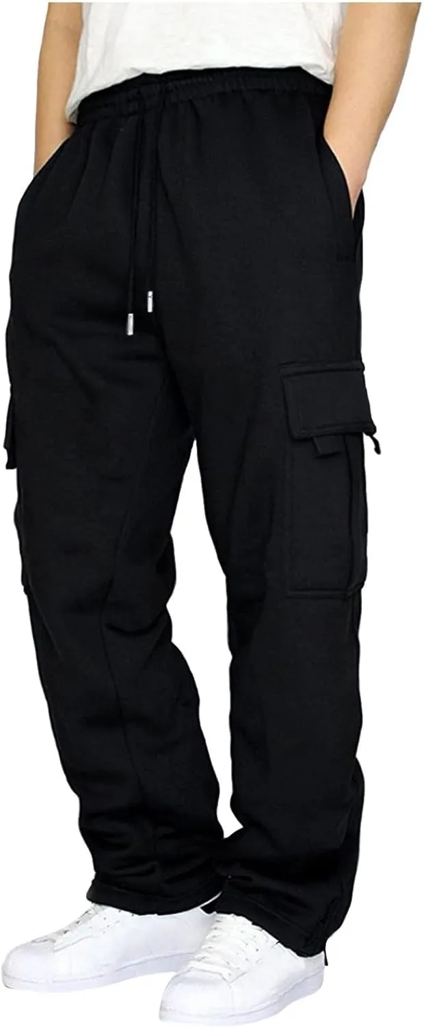 Cargo Sweatpants for Men Casual Pocket Sport Work Casual Trouser Pants Trousers Stretch Waist Cargo Pants