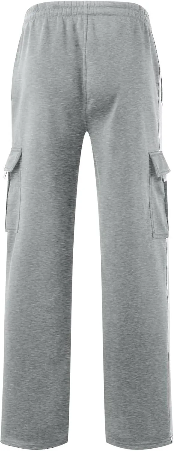 Cargo Work Pants for Men Stretch Waist Multi-Pocket Drawstring Regular Fit Durable Utility Outdoor Hiking Pants