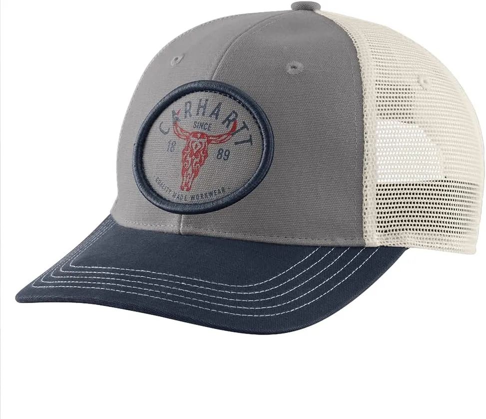 Carhartt Men's 106343 Montana Canvas Mesh-Back Longhorn Patch Cap