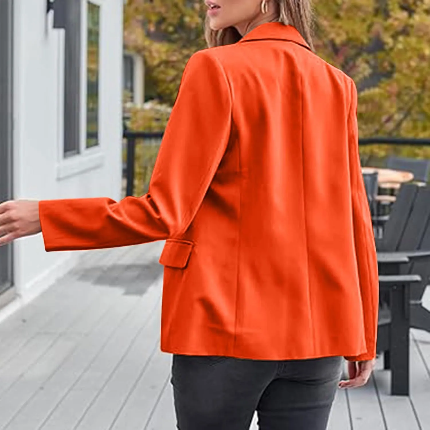 Casual Blazers for Women Business Work Office Suit Jackets Fall Fashion Long Sleeve Open Front Blazers with Pockets