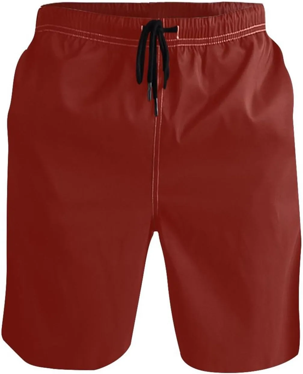CHIFIGNO Abstract Shapes Beige Mens Swim Shorts, Small Quick Dry Beach Shorts, Water Shorts for Men