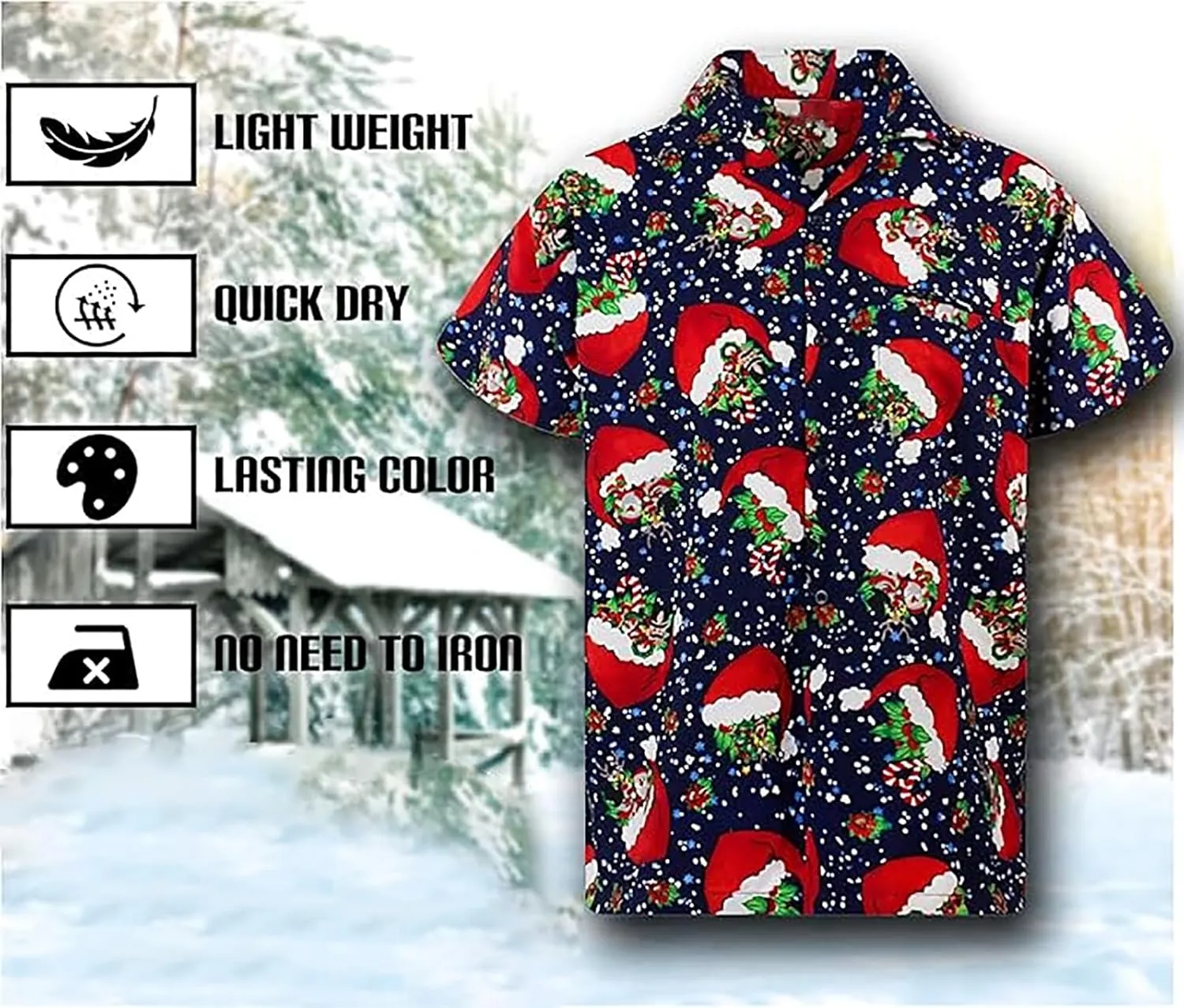 Christmas Button Down Shirts for Men 2024, Mens Button Down Christmas Shirt Short Sleeve Beach Printed Casual Shirts
