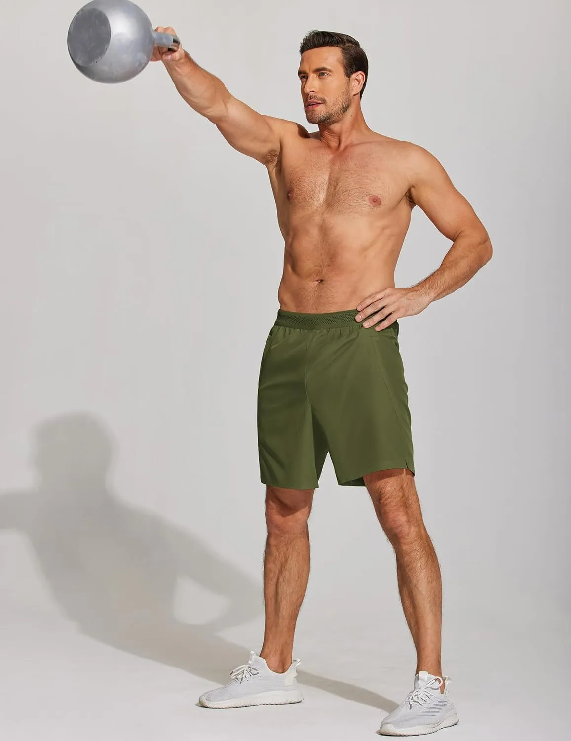 COOFANDY Mens Athletic Running Shorts 7'' Gym Workout Shorts Lightweight Drawstring Training Shorts with Zipper Pockets