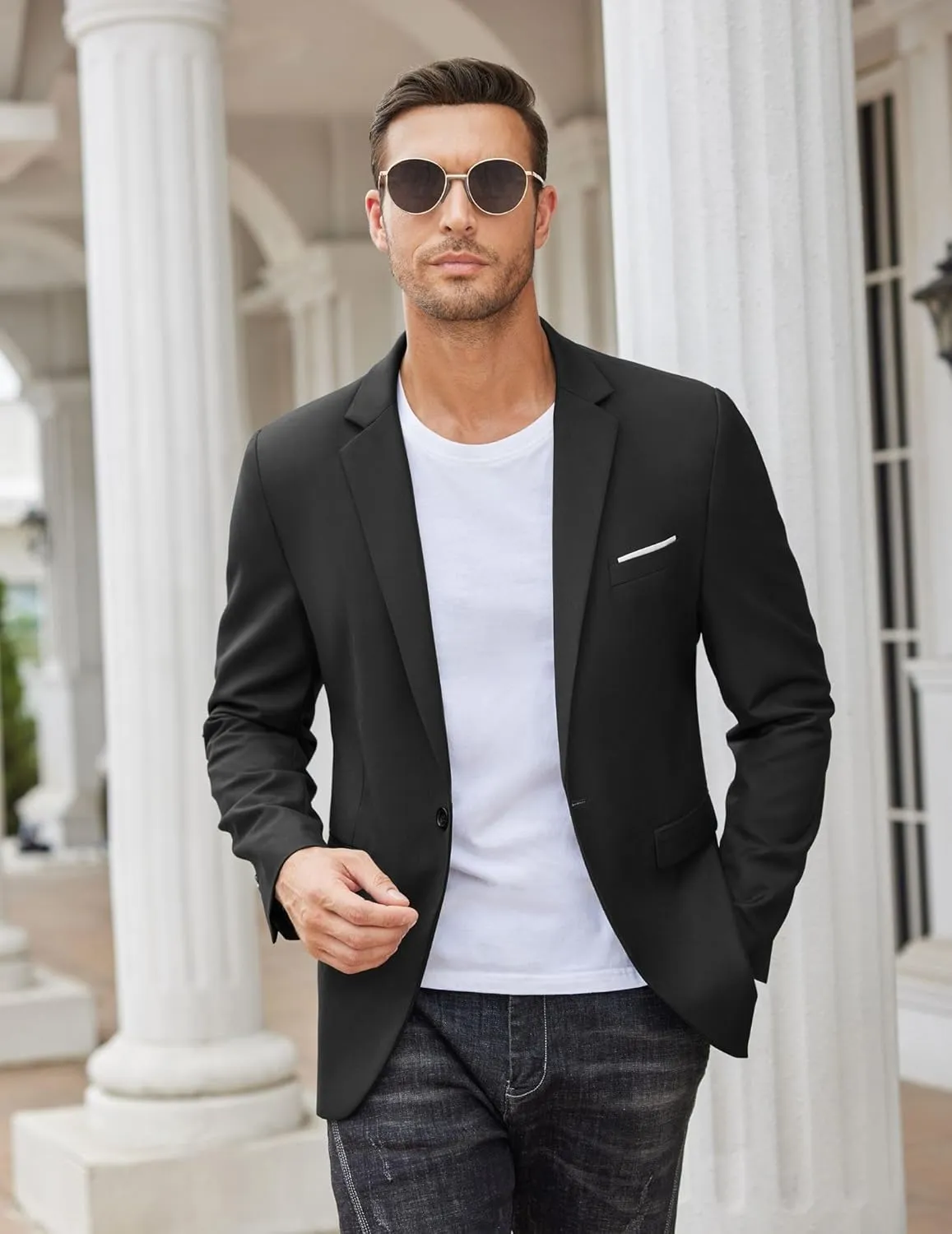 COOFANDY Mens Blazer Sport Coats Casual Slim Fit Suit Jacket Business One Button Blazers