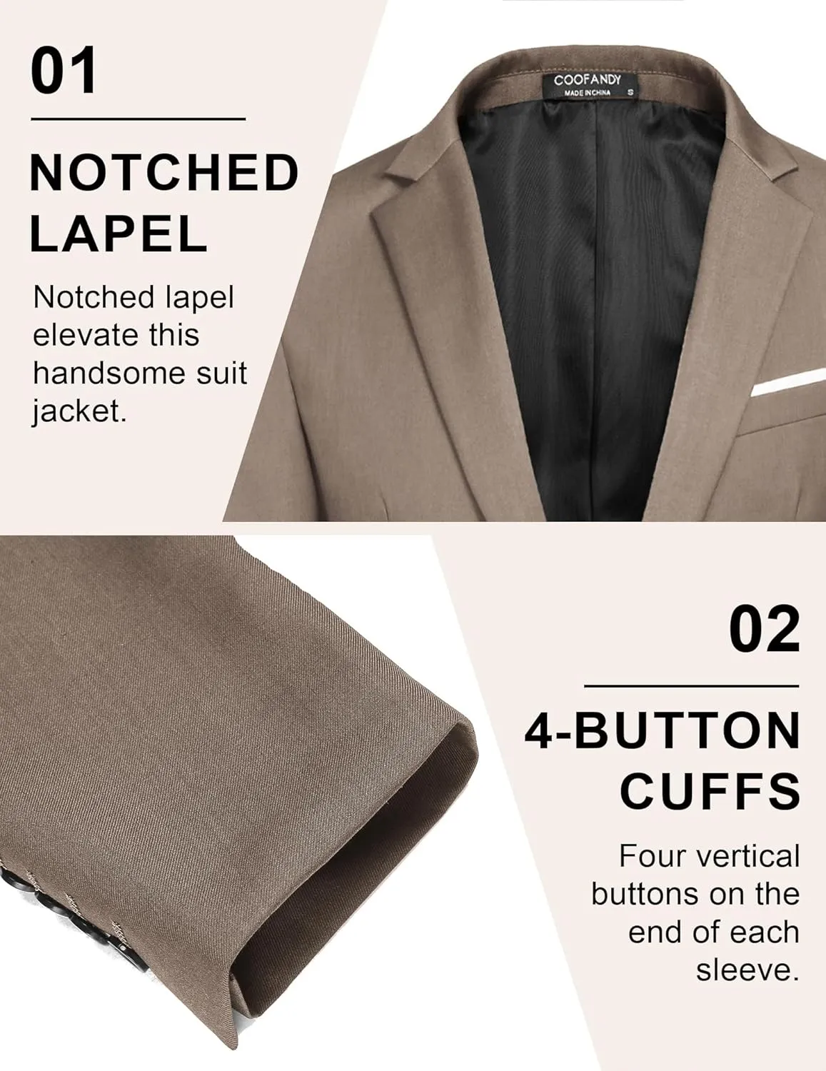 COOFANDY Mens Blazer Sport Coats Casual Slim Fit Suit Jacket Business One Button Blazers