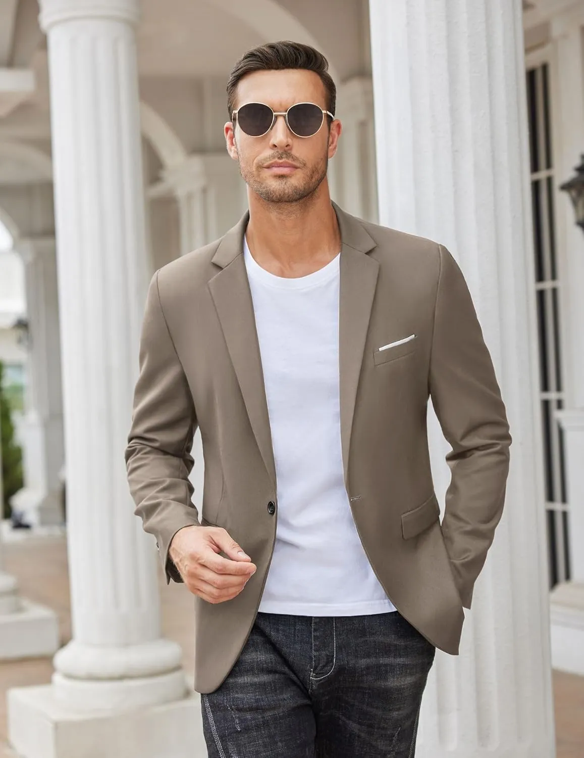 COOFANDY Mens Blazer Sport Coats Casual Slim Fit Suit Jacket Business One Button Blazers