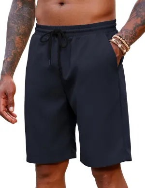 COOFANDY Men's Hawaiian Beach Shorts Elastic Waist Drawstring Lightweight Summer Casual Shorts with Pocket