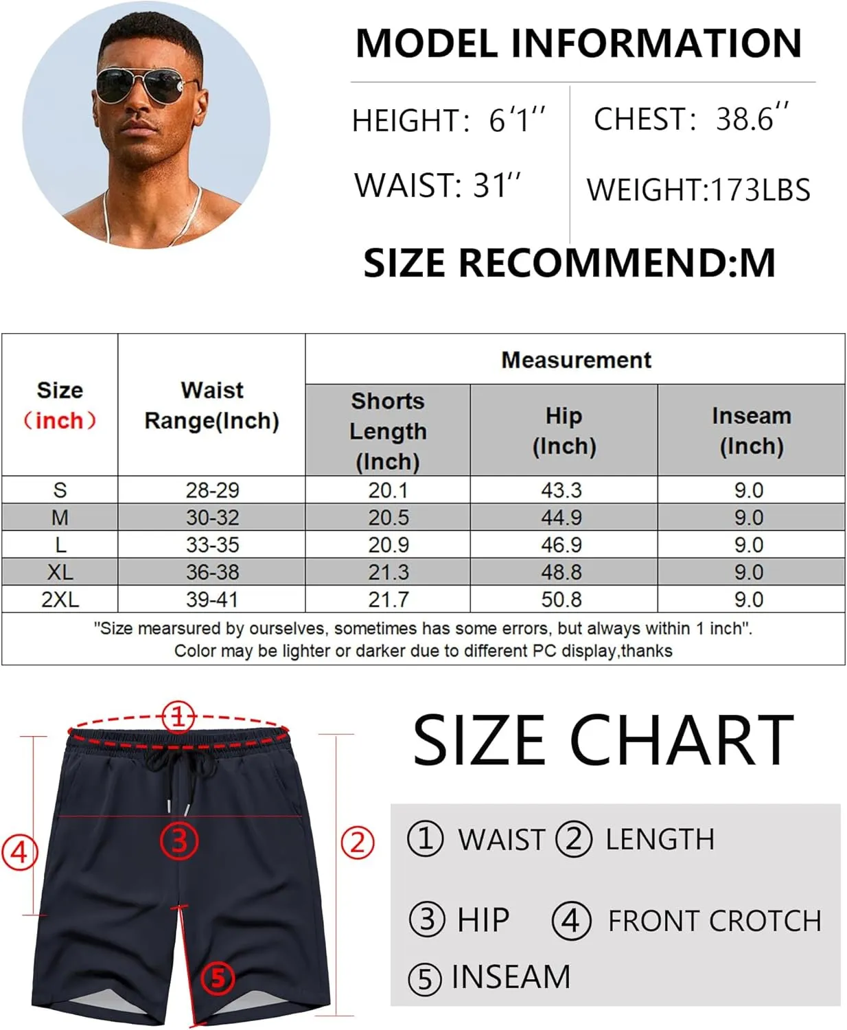 COOFANDY Men's Hawaiian Beach Shorts Elastic Waist Drawstring Lightweight Summer Casual Shorts with Pocket