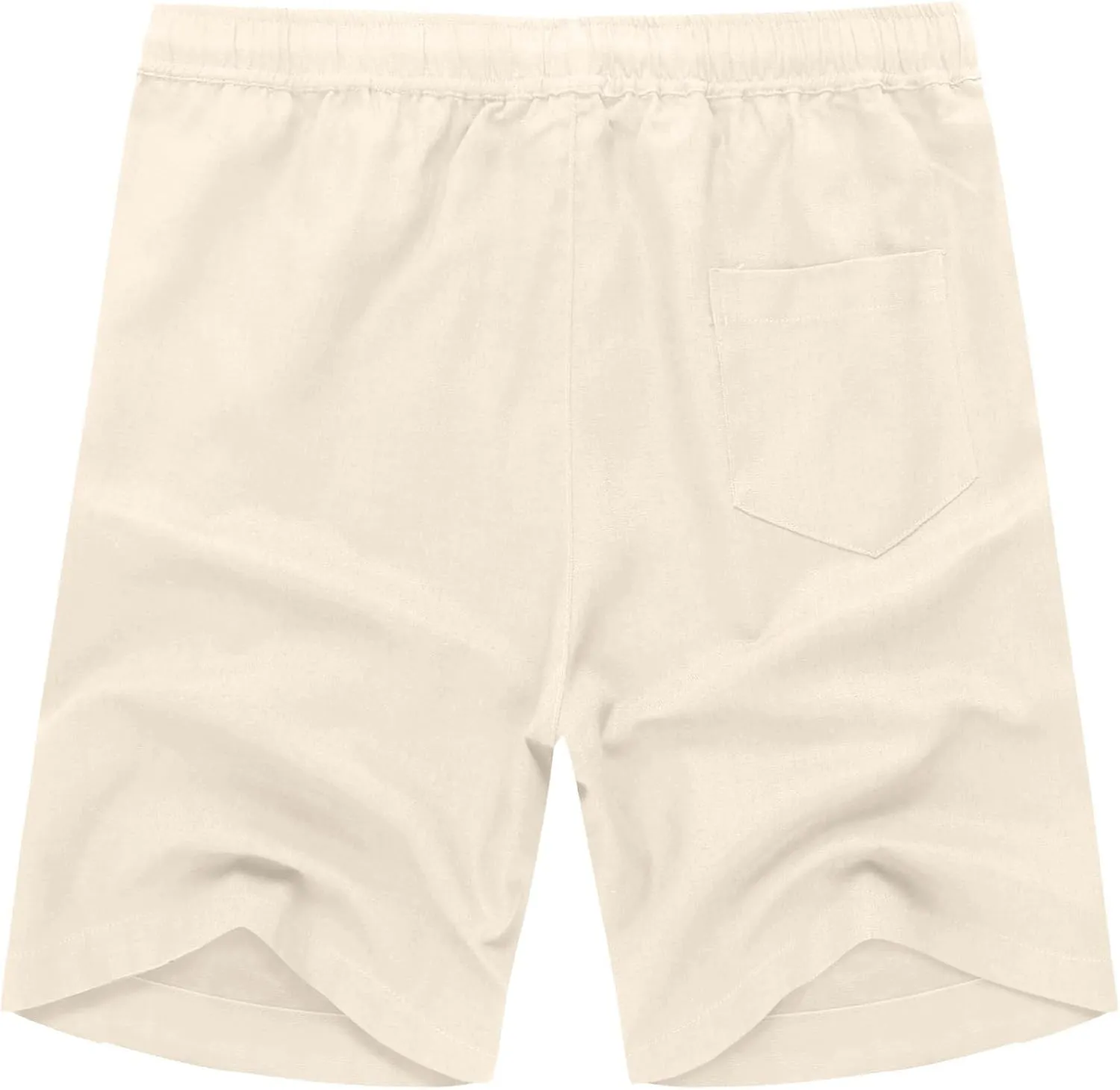 COOFANDY Men's Linen Shorts Casual Elastic Waist Drawstring Summer Beach Shorts