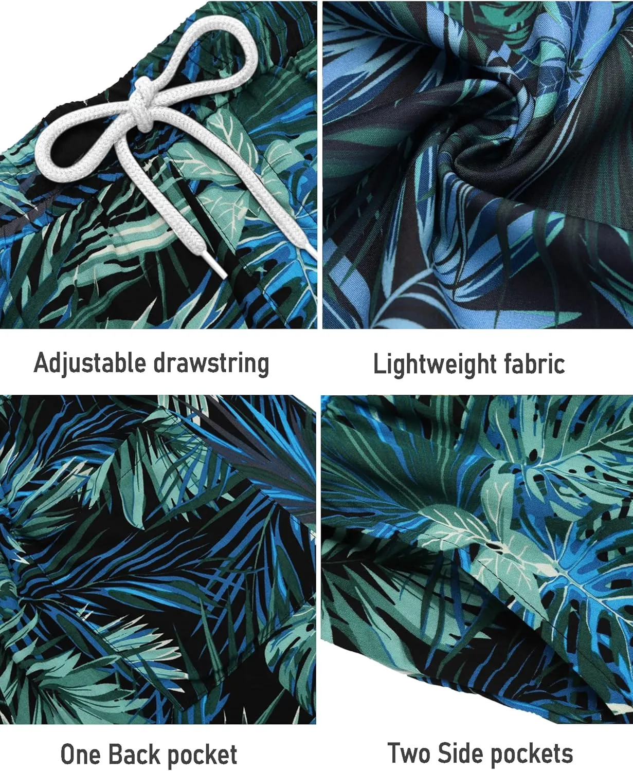 COOFANDY Men's Swim Trunks Board Shorts Summer Beach Shorts Swimsuit Swimwear for Men - No Liner