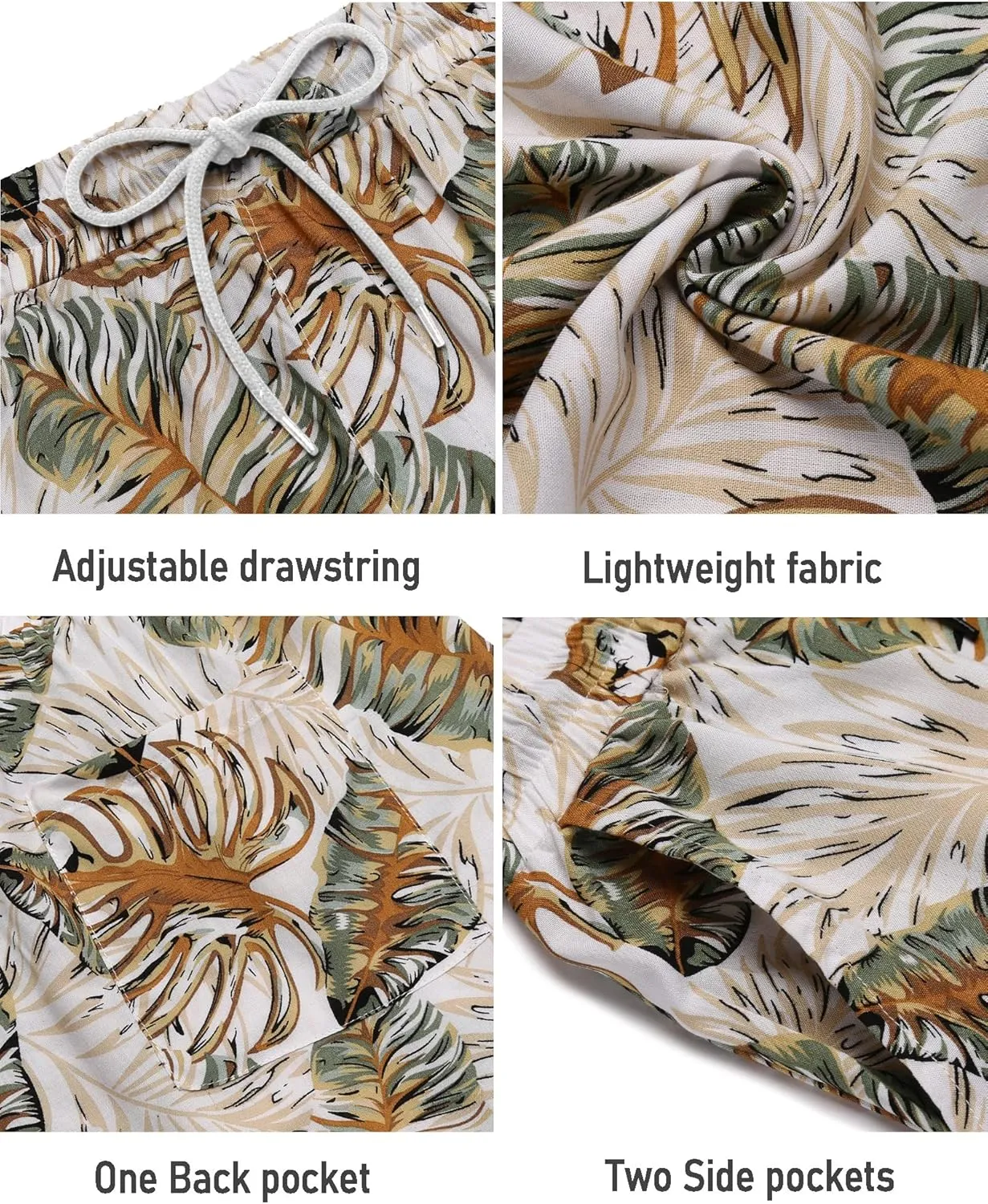 COOFANDY Men's Swim Trunks Board Shorts Summer Beach Shorts Swimsuit Swimwear for Men - No Liner