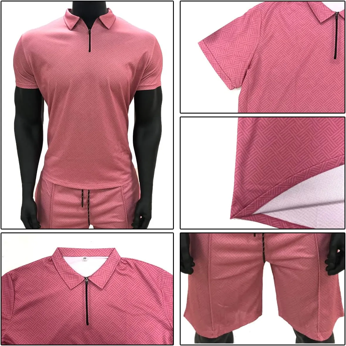 Crazynekos Men's Short Sets Outfits 2 Piece Summer Tracksuit Short Sleeve Polo Shirt and Shorts Set Casual Sport Suit