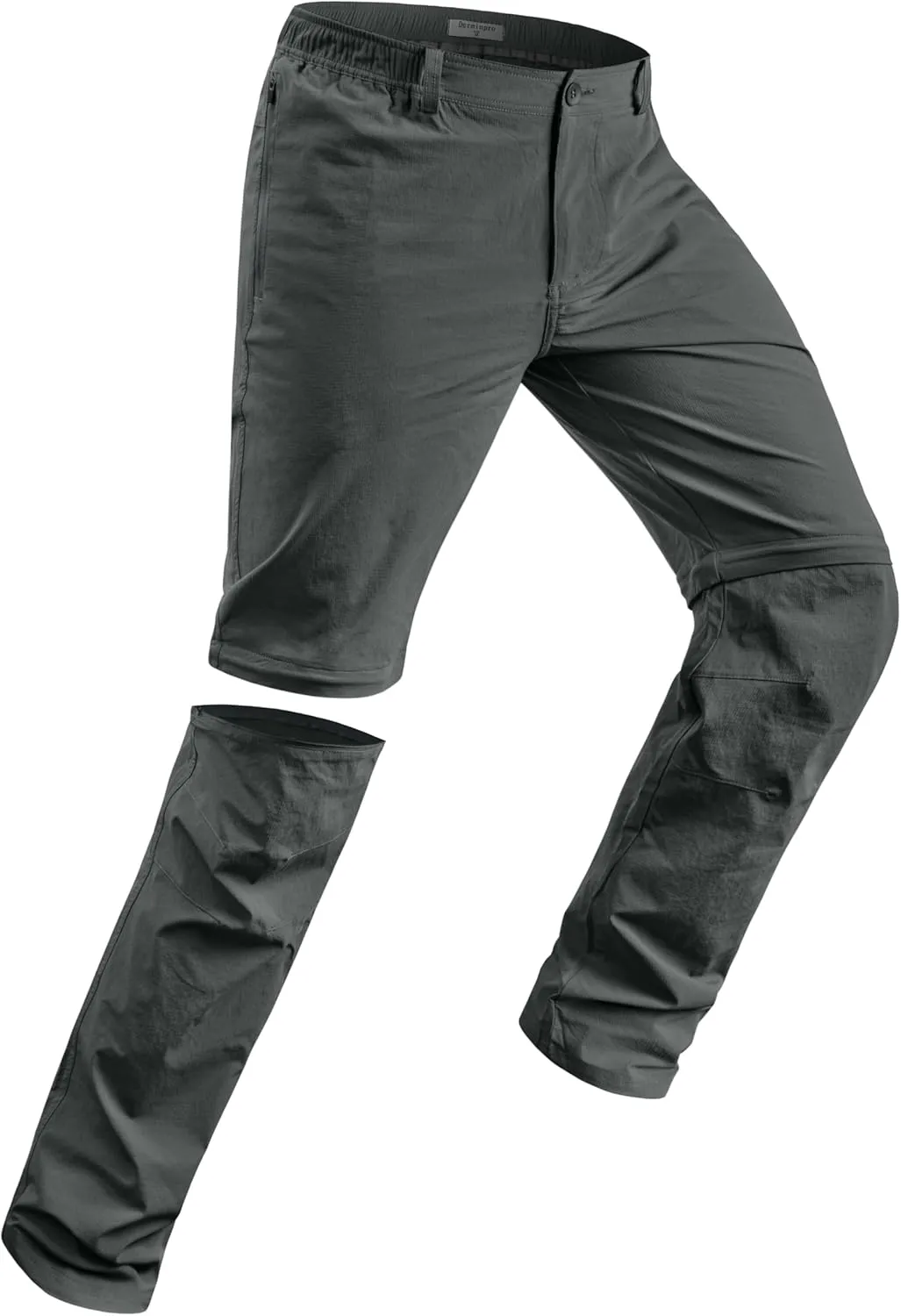 Derminpro Men's Stretch Cargo Hiking Pants Quick Dry Tactial Pants with Elastic Waist & Zipper Pockets