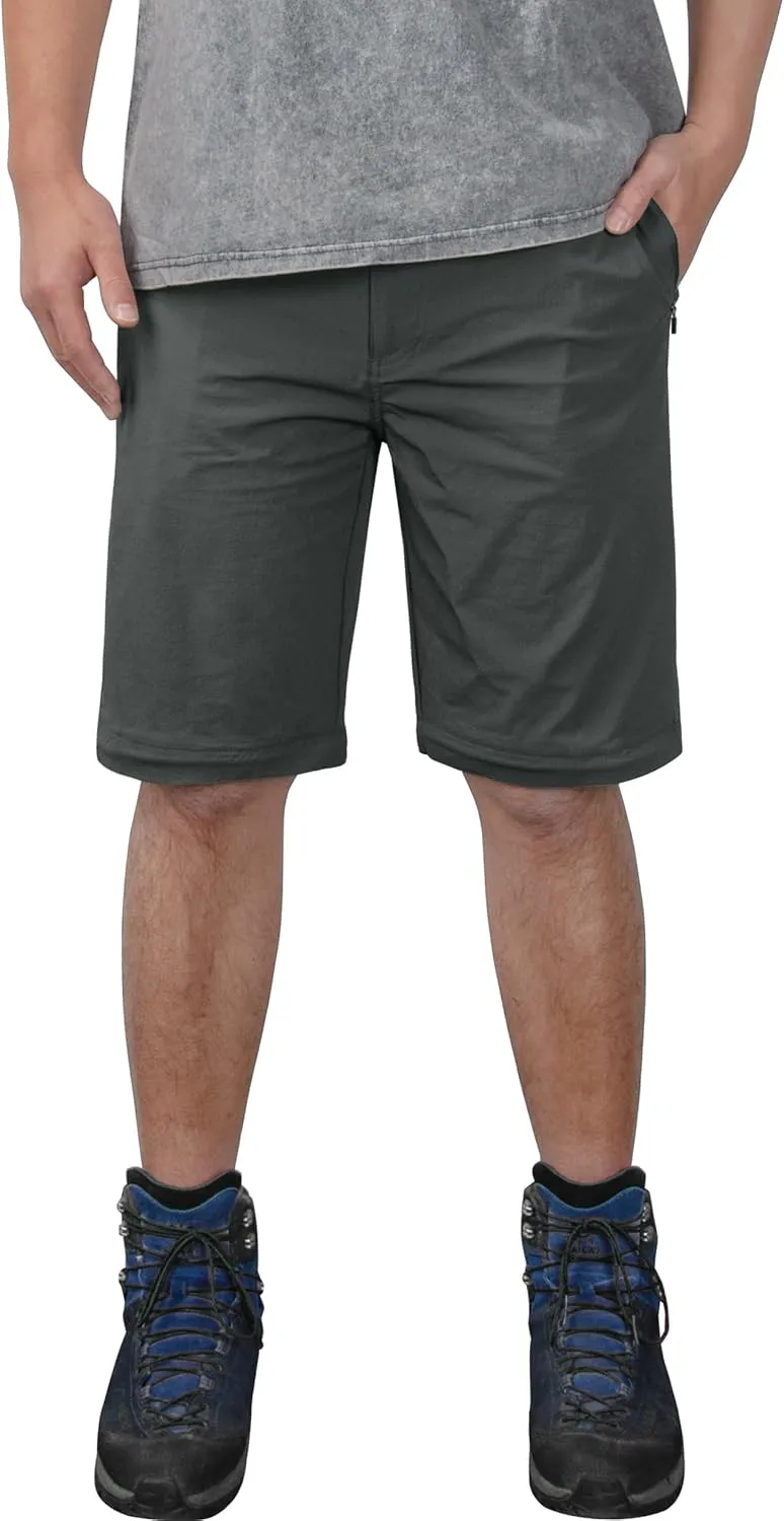 Derminpro Men's Stretch Cargo Hiking Pants Quick Dry Tactial Pants with Elastic Waist & Zipper Pockets