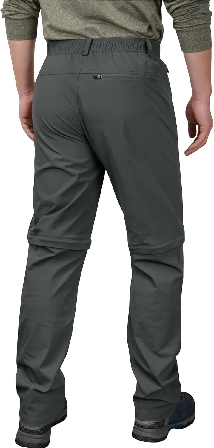 Derminpro Men's Stretch Cargo Hiking Pants Quick Dry Tactial Pants with Elastic Waist & Zipper Pockets