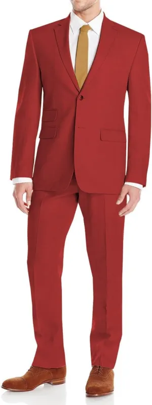 DTI GV Executive Men's Modern Fit Linen Suit 2 Button Summer Blazer with Pants