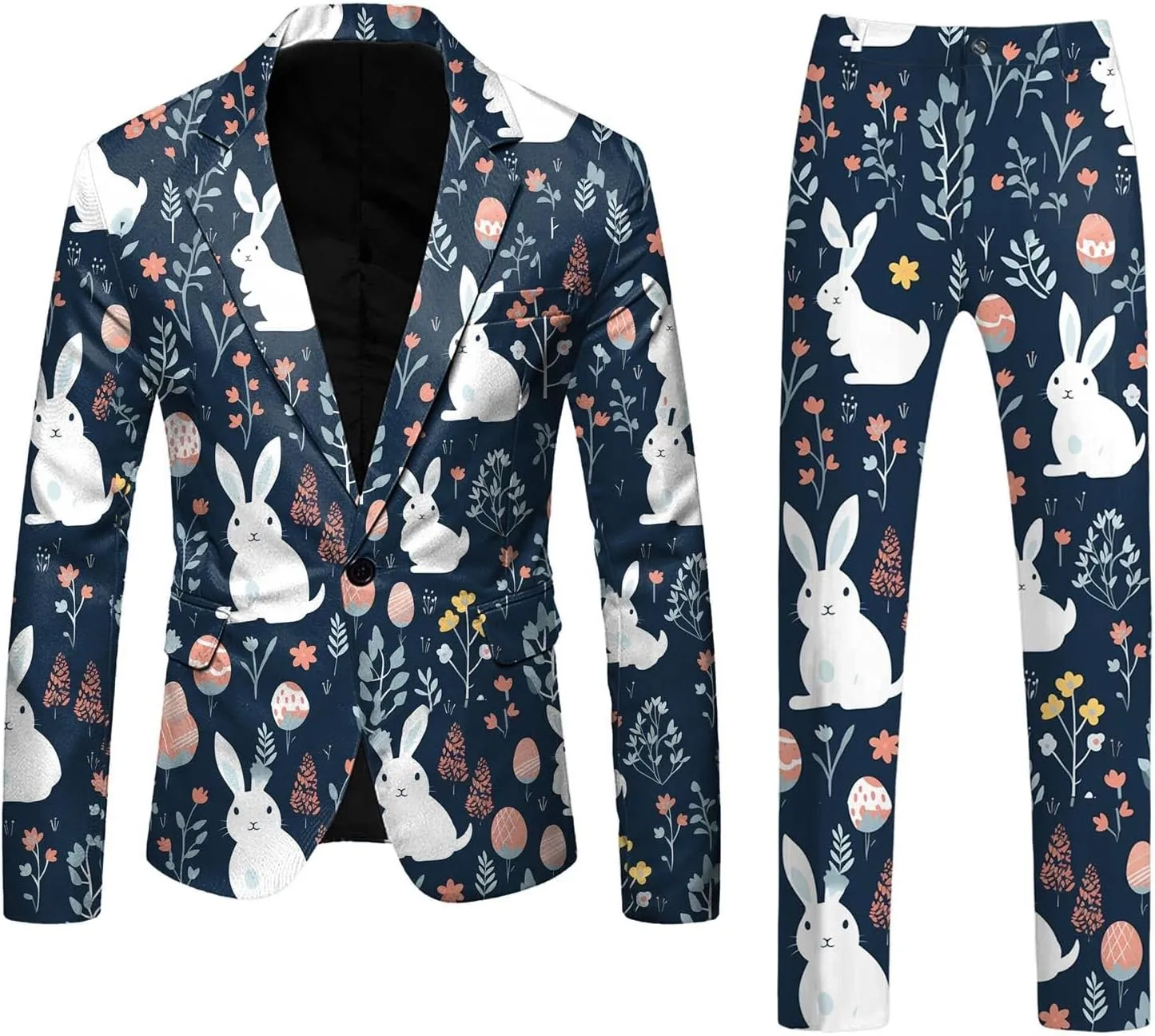 Easter Suits for Men 2 Piece Slim Fit Suit Set Birthday Wedding Party Tuxedo Suits Blazer Jacket Pants