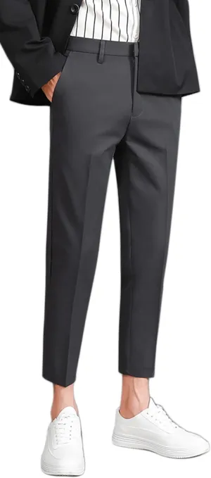 ESSYSHE Mens Cropped Slim Fit Dress Pants Tapered Ankle Dress Pants Suit Pants