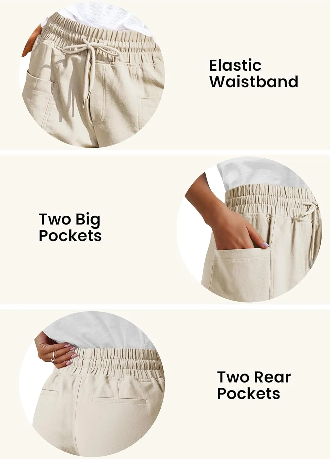FEKOAFE Womens Shorts 2025 Comfy Summer Drawstring High Waist Cotton Shorts for Women Trendy(S-2XL)