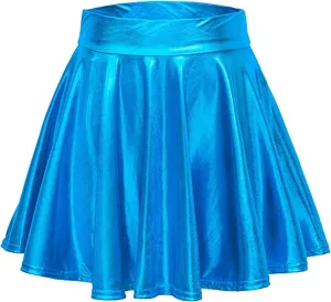 Flared Casual Pleated Fashion A-Line Women's Skirt Mini Shiny Skirt Skirt Overalls for Women Plaid